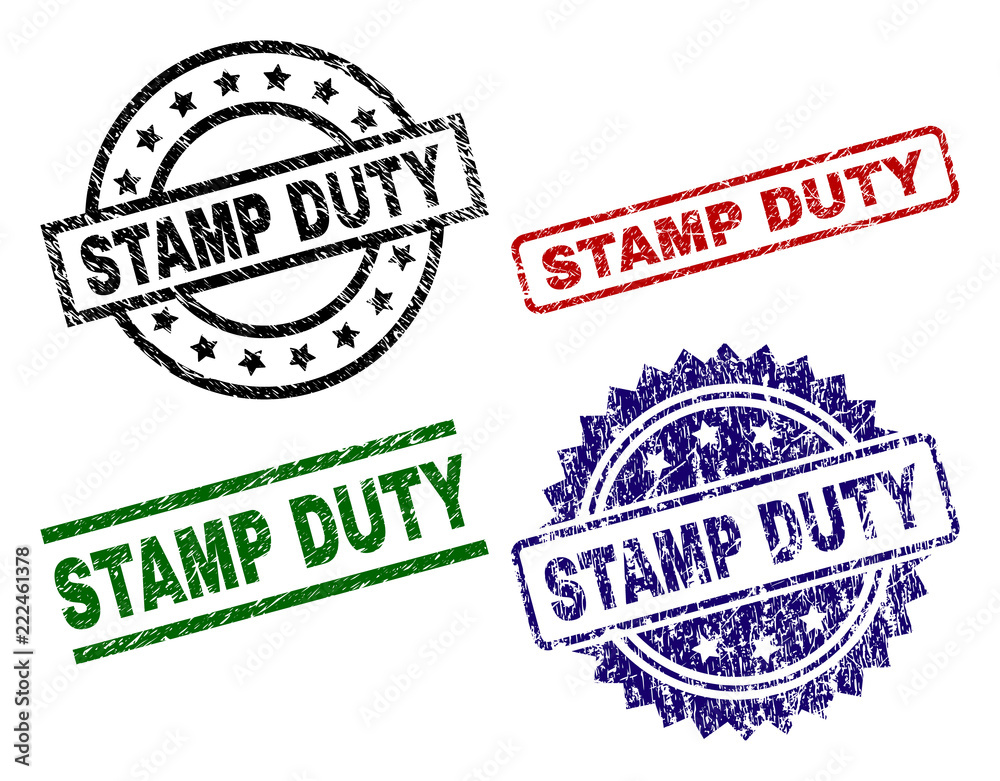 STAMP DUTY seal prints with corroded surface. Black, green,red,blue vector rubber prints of STAMP DUTY caption with dirty style. Rubber seals with circle, rectangle, rosette shapes. STAMP DUTY seal prints with corroded surface. Black, green,red,blue vector rubber prints of STAMP DUTY caption with dirty style. Rubber seals with circle, rectangle, rosette shapes.