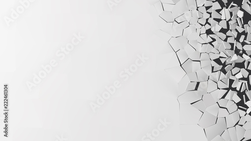 vector illustration of breaking wall with free area for text photo