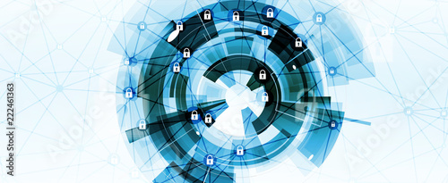 Cybersecurity and information or network protection. Future technology web services for business and internet project