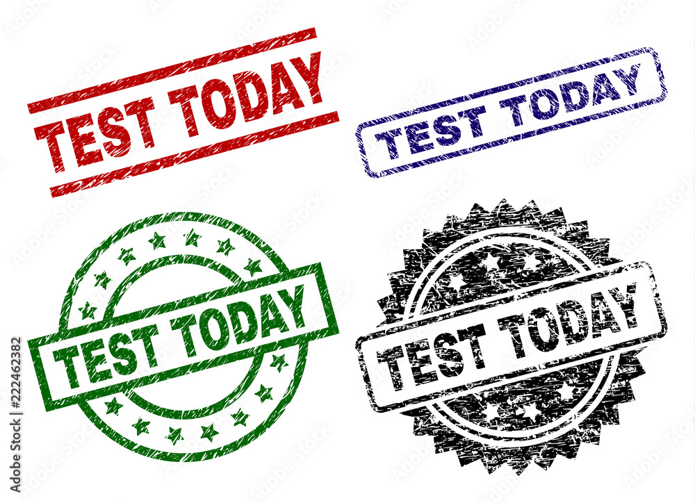 TEST TODAY seal prints with distress surface. Black, green,red,blue vector rubber prints of TEST TODAY text with unclean surface. Rubber seals with round, rectangle, medallion shapes. TEST TODAY seal prints with distress surface. Black, green,red,blue vector rubber prints of TEST TODAY text with unclean surface. Rubber seals with round, rectangle, medallion shapes.