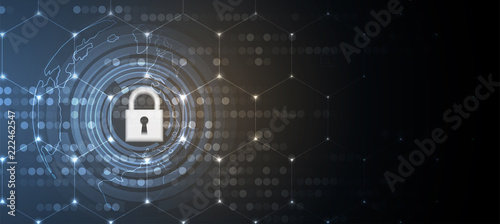 Cybersecurity and information or network protection. Future technology web services for business and internet project