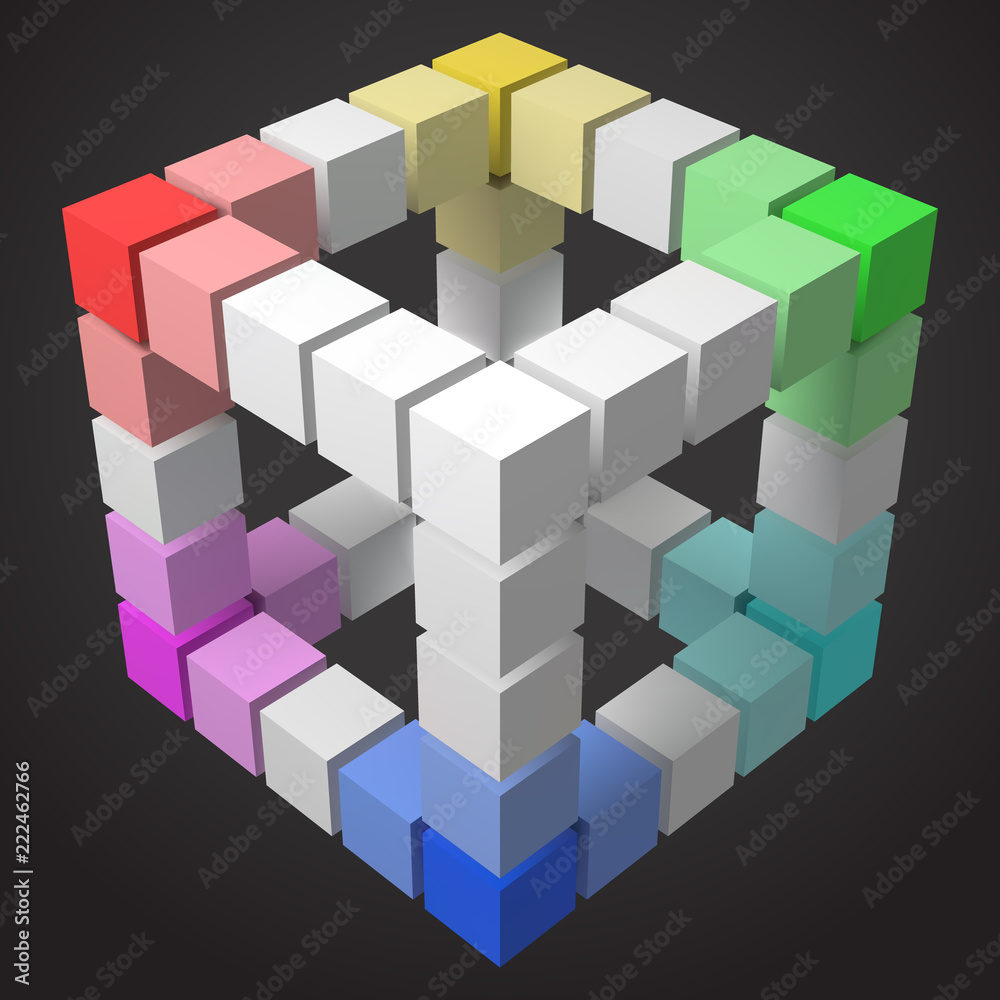Naklejka premium 3d style cubic frame design with cubes.