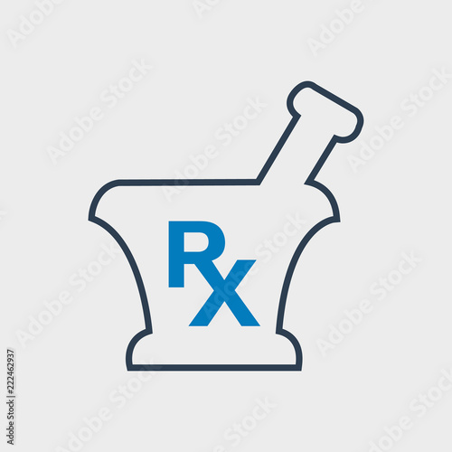 Pharmacy and Medicine line Icon. On gray background.