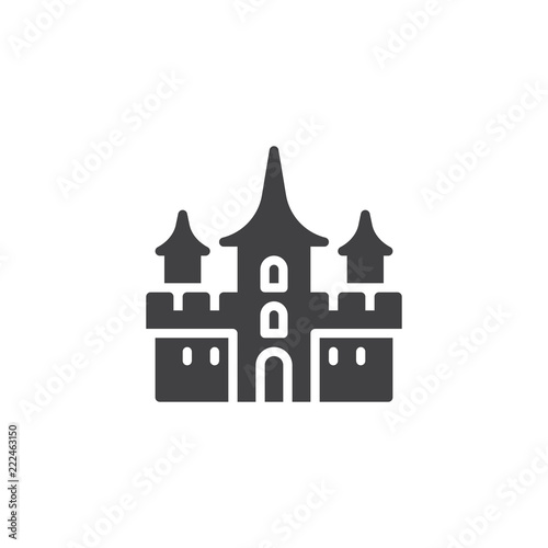 Dracula Castle vector icon. filled flat sign for mobile concept and web design. Halloween Castle simple solid icon. Symbol, logo illustration. Pixel perfect vector graphics