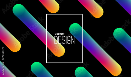 ￼ Abstract 3d multicolored neon shapes. Vector artistic illustration. Vibrant gradient objects. Liquid blended fluid color path. Creativity concept. Visual communication poster design