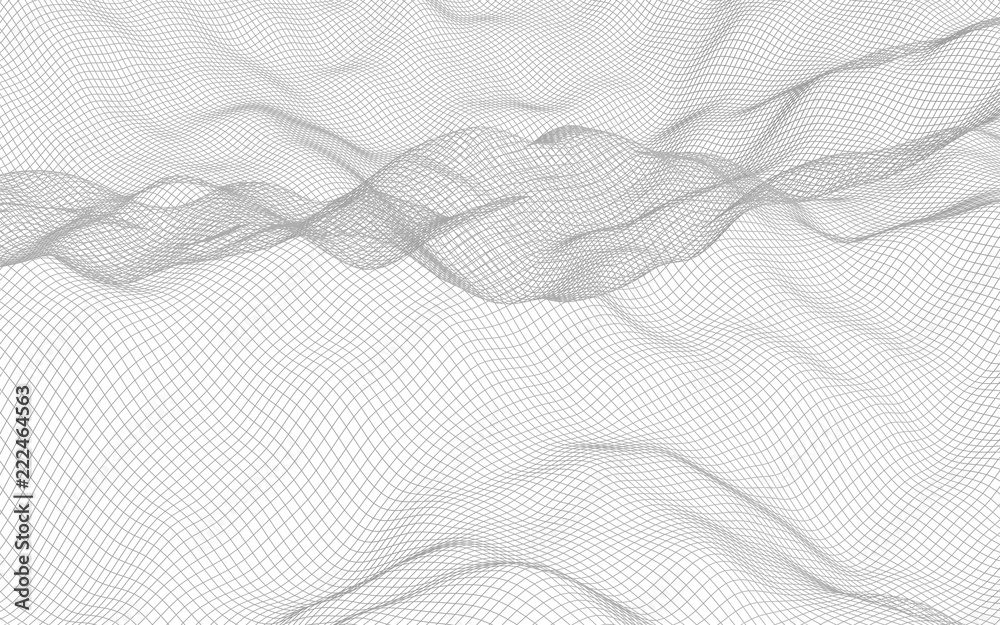 Abstract landscape on a white background. Cyberspace grid. Hi-tech network. 3d technology illustration Abstract landscape on a white background. Cyberspace grid. Hi-tech network. 3d technology illustration