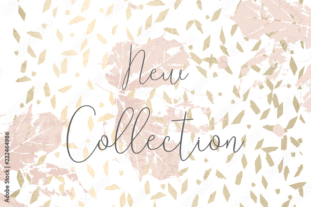 Autumn collection gold blush background trendy chic template