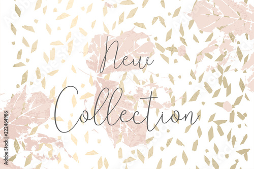 Autumn collection gold blush background trendy chic template