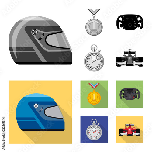 Isolated object of car and rally icon. Set of car and race stock symbol for web.