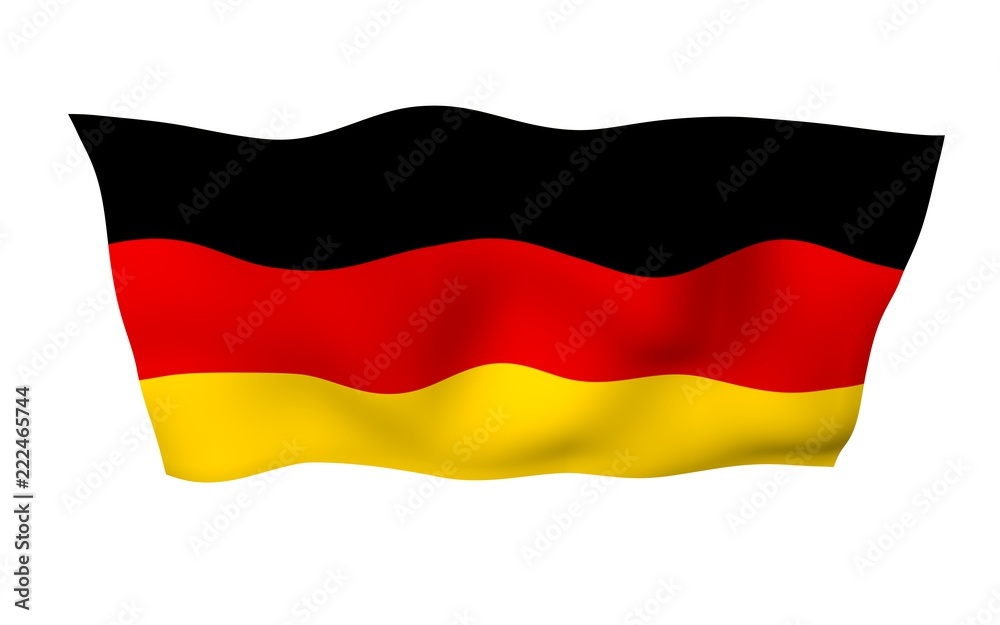 Flag of Germany. Wide format 3D illustration. State symbol of the Federal Republic of Germany. 3D rendering Flag of Germany. Wide format 3D illustration. State symbol of the Federal Republic of Germany. 3D rendering