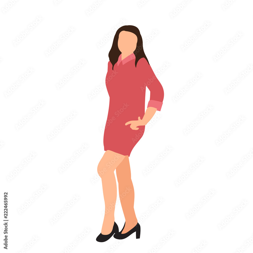 vector, isolated, flat style girl posing vector, isolated, flat style girl posing