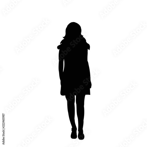  isolated, silhouette girl posing
