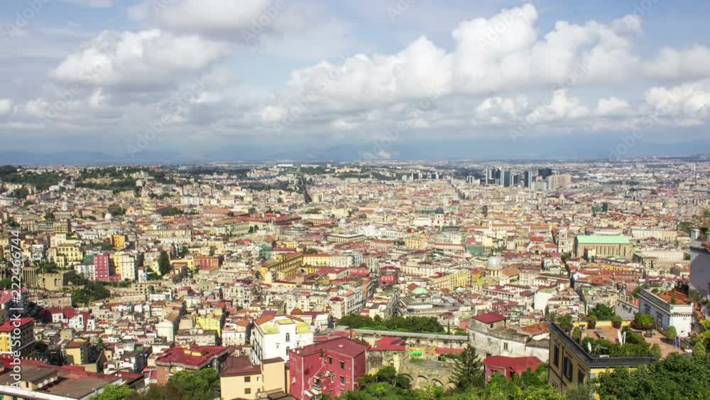 Naples City Panorama, Italy,  Time Lapse, 4k
