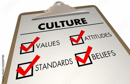 Culture Beliefs Values Languages Checklist Clipboard 3d Illustration