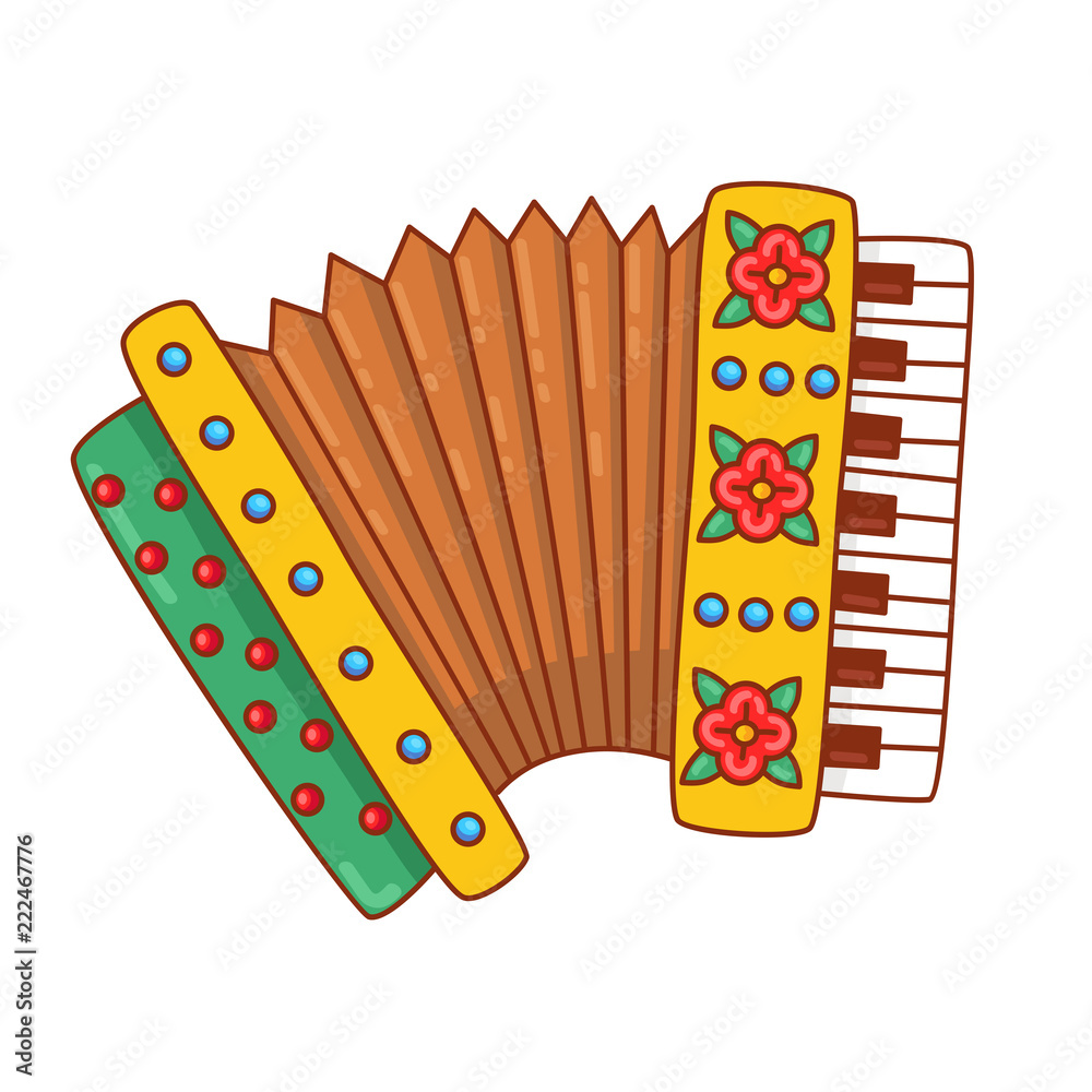 Bajan traditional russian musical instrument doodle cartoon vector icon  vector de Stock | Adobe Stock