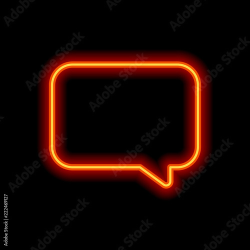 Simple text cloud. Orange neon style on black background. Light