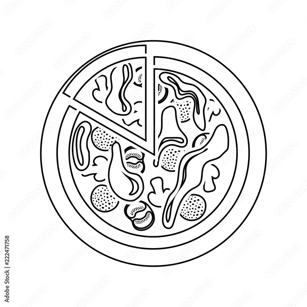 Pizza on plate icon