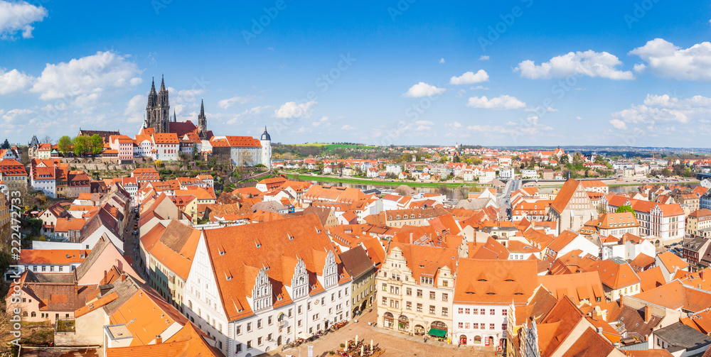 Naklejka premium Altstadt von Meißen, Sachsen, im Frühling