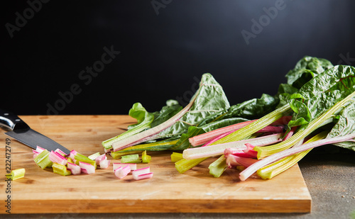 Finely diced fresh Swiss chard or mangold photo