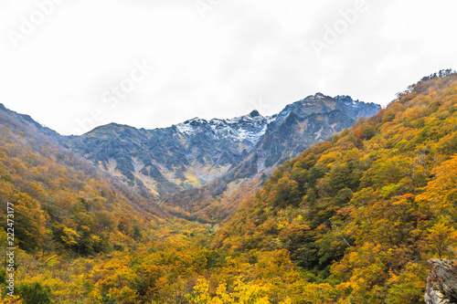 秋の谷川岳の風景
