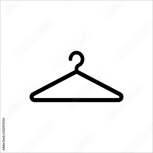 Obraz na plátně Hanger simple black icon. Wardrobe and cloakroom symbol.