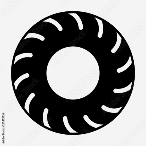 glyph beautiful automobile tyre vector icon