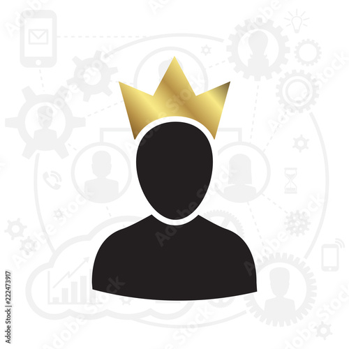 Admin with Gold Crown Icon