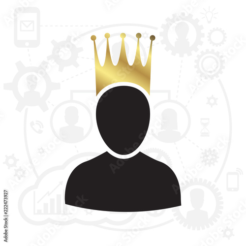 Admin with Gold Crown Icon