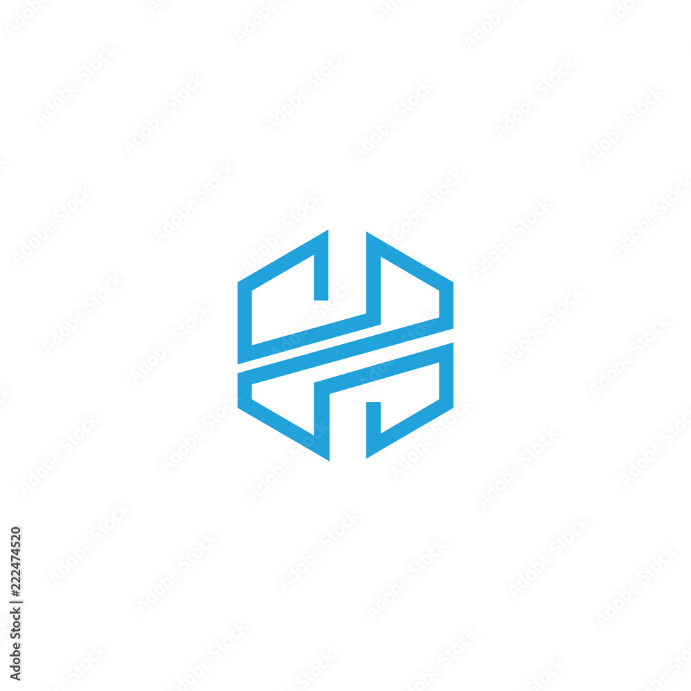 letter H logo geometric icon template design vector elements