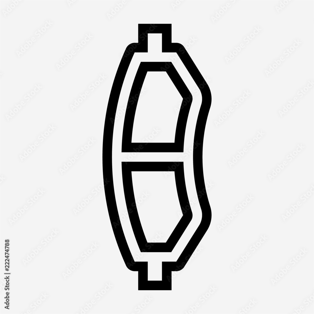 Outline beautiful disc brake pad vector icon Outline beautiful disc brake pad vector icon