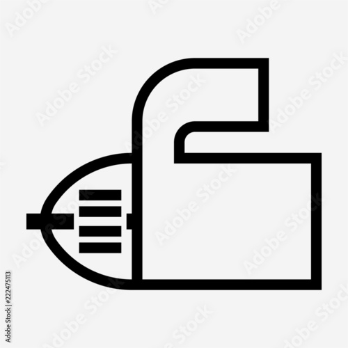 Outline beautiful automobile electric starter vector icon