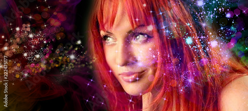  magic woman on fantasy abstract background