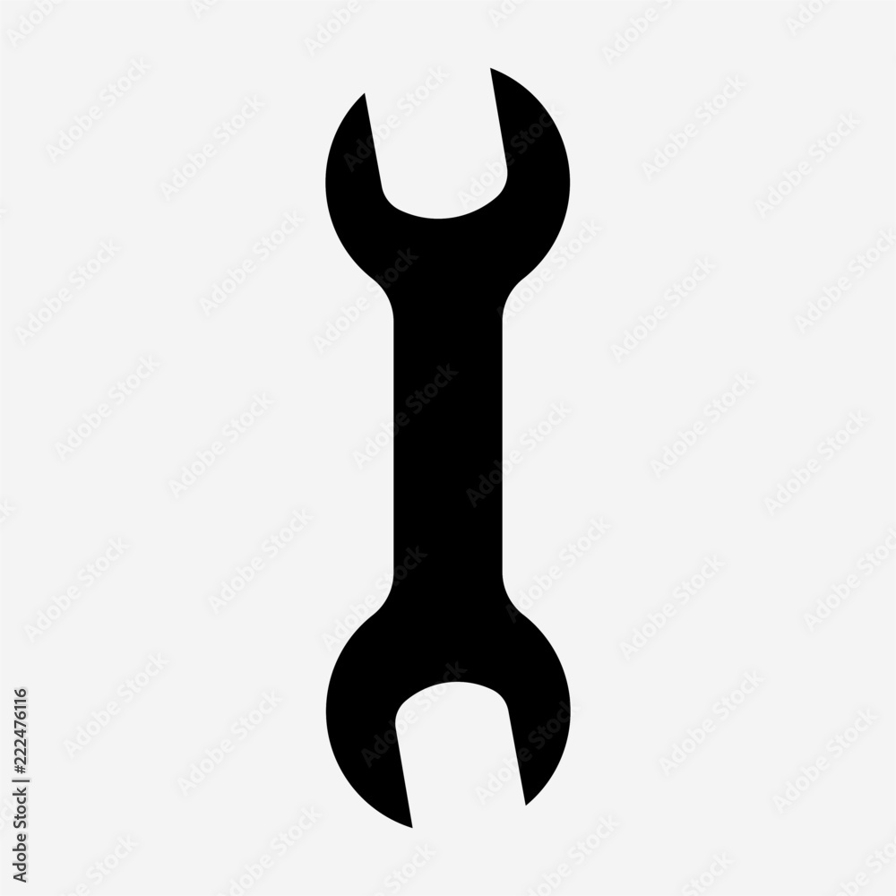 Glyph beautiful wrench vector icon