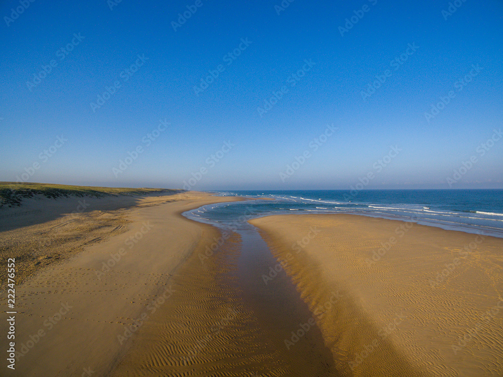 cap ferret sunrise boje france aerial drone view beach ocean sand waves chanel