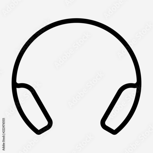 outline beautiful headphone vector icon