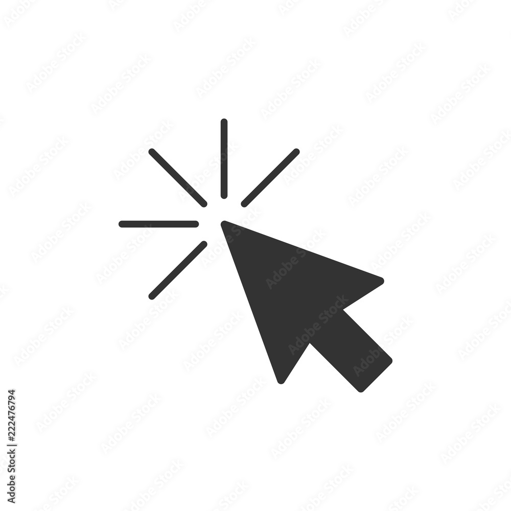 Computer mouse cursor icon in flat style. Arrow cursor vector illustration on white isolated background. Mouse aim business concept. Computer mouse cursor icon in flat style. Arrow cursor vector illustration on white isolated background. Mouse aim business concept.