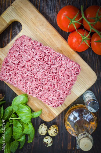 fresh meat ground in minced meat