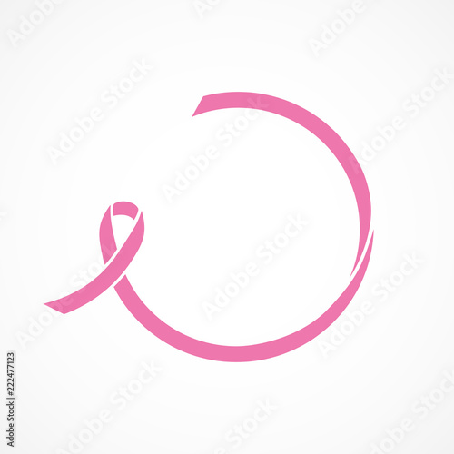 Vector image of breast cancer awareness ribbon.Pink ribbon.