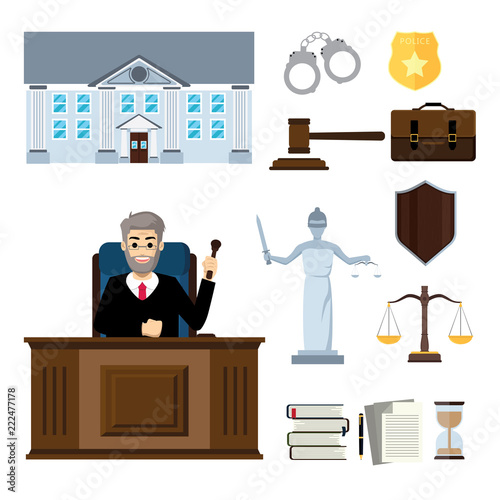 Law and Justice Concept with Judge Character