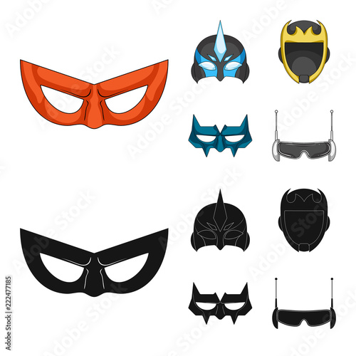 Isolated object of hero and mask sign. Set of hero and superhero vector icon for stock.