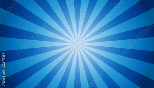Vászonkép Blue Sunburst Background - Vector Illustration