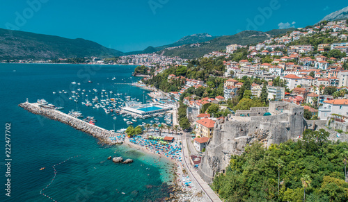 Herceg Novi, Montenegro aerial view on city © radzonimo