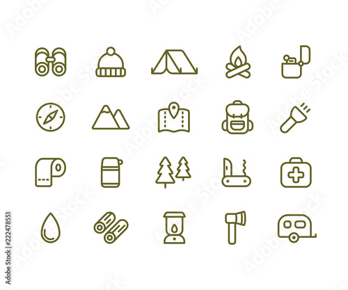 Camping icon set