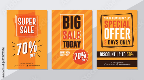 Super sale, big sale today and special offer flyer template