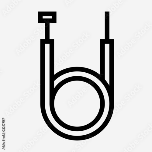 Outline beautiful brake cable vector icon