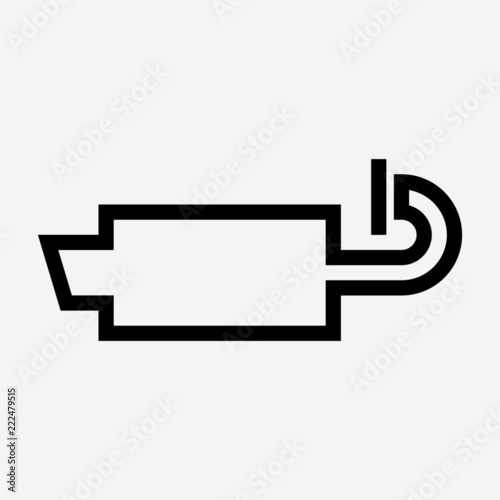 Outline beautiful exhaust pipe vector icon