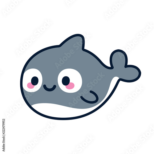 Cute cartoon killer whale