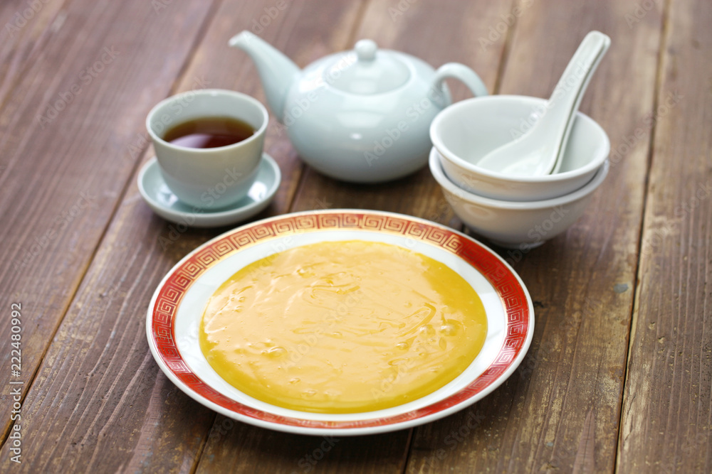 homemade chinese dessert, sweet non sticking egg yolk custard called san bu nian homemade chinese dessert, sweet non sticking egg yolk custard called san bu nian