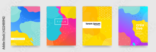 Geometric pattern background texture for poster cover design. Minimal color gradient banner template. Modern vector wave shape for brichure