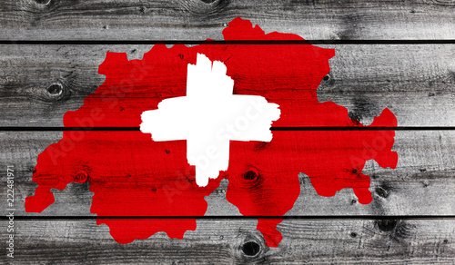 Schweiz Zeichen auf Holz
